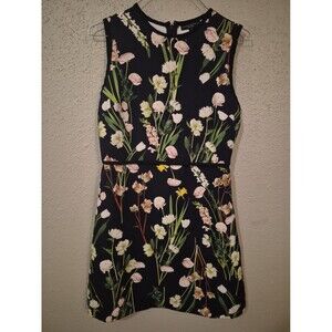 Victoria Beckham For Target Women's Black Floral Dark Romantic Dress Sz S